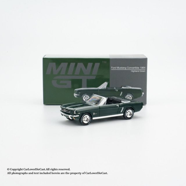 MINI GT Ford Mustang Cabriolet, 1:64, Grün, Druckguss-Modell - Bild 1