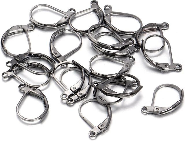 Ohrhaken Französische Klappbügel, Edelstahl, 13x11mm, 50 Stück - Bild 1