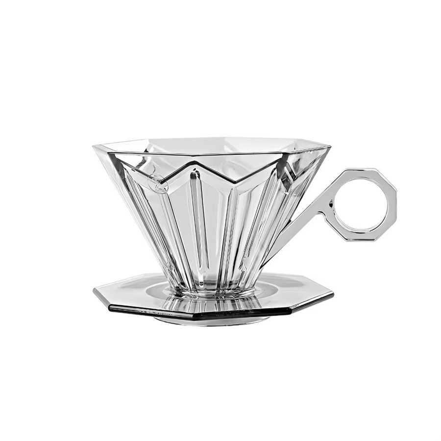 WUWANLI Diamant Kaffee Filter Tasse aus Glas in Grün Transparent mit geometrischem Design für professionelle Extraktion - Bild 5
