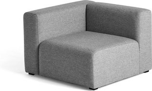 HAY Mags Modul Left End Lounge-Stil aus lackiertem Kiefernholz und Schurwolle in Grau - Bild 1
