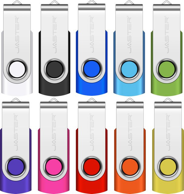 JASTER USB-Stick aus Kunststoff mit drehbarer Funktion in Schwarz und Grün - Bild 1