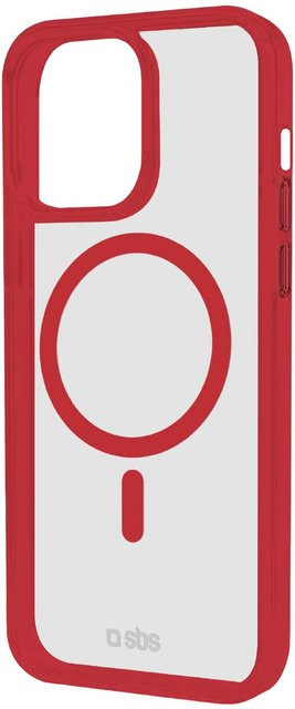 Apple iPhone 15 Pro Case mit farbigen Rändern in Rot und transparentem Design, kompatibel mit MagSafe - Bild 1