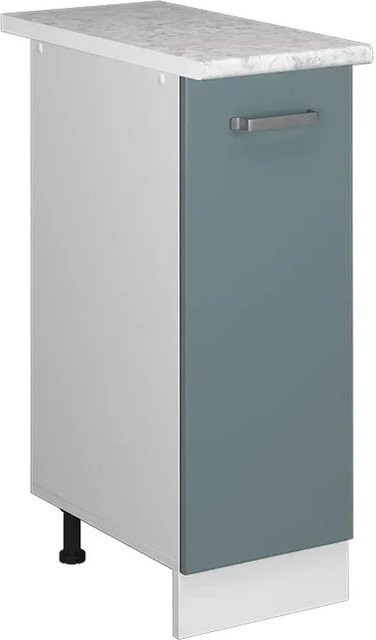 Vicco Apothekerunterschrank R-Line Küchenschrank mit Marmor-Arbeitsplatte, Weiß/Blau/Grau, B: 30 cm, H: 81,6 cm, T: 20,23 cm - Bild 2