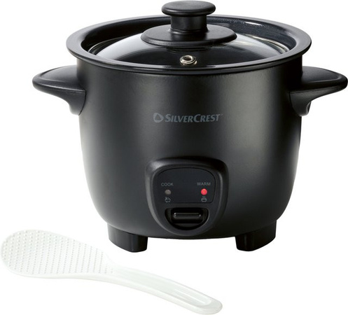 SILVERCREST Mini Reiskocher SRK 200 A1 in Schwarz mit Warmhaltefunktion