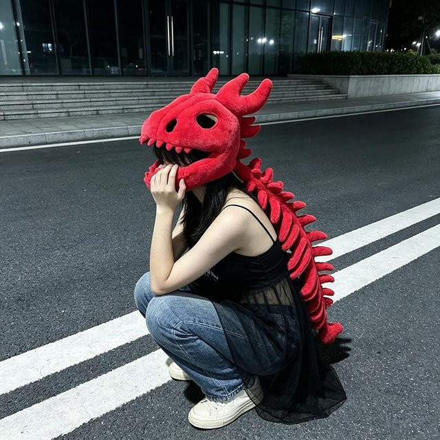 Yiran Health & Beauty Halloween Dinosaurier Skelett Kopfbedeckung, Plüschtiere, ab 0 Jahre - Bild 1