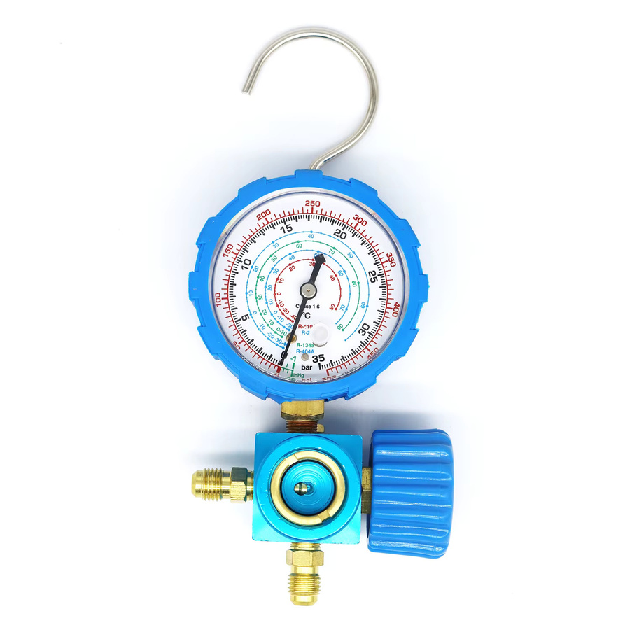 Mythtiger Kältemittelverteiler Manometer mit visueller Anzeige für Klimaanlagen in Blau - Bild 4