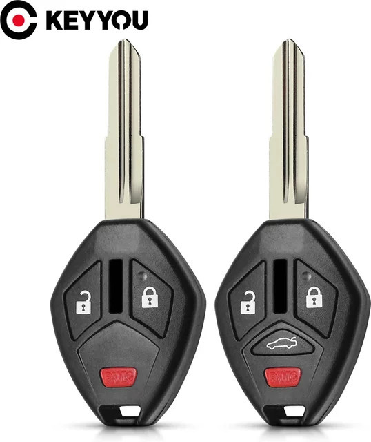 KEYYOU Ersatzgehäuse für Mitsubishi Outlander Galant Eclipse Lancer Remote Key Shell mit 3/4 Tasten in Schwarz - Bild 1