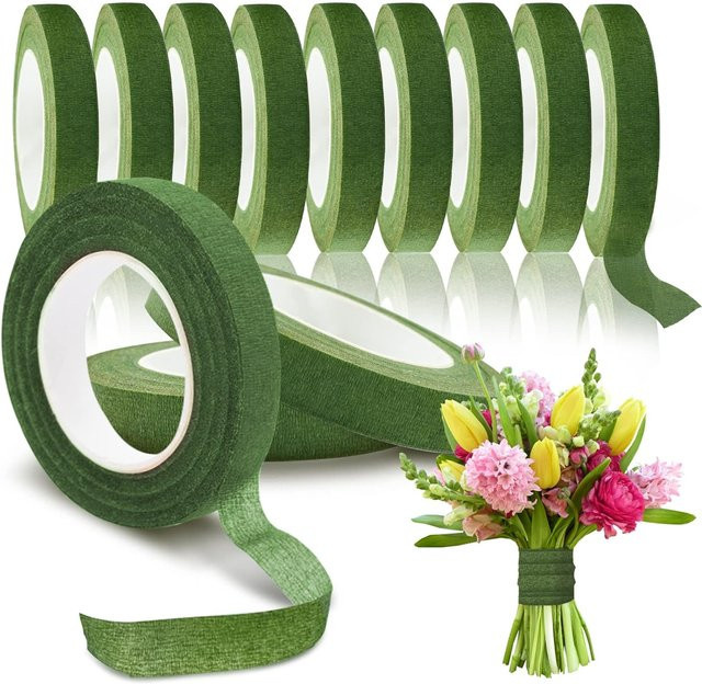 MENGHAO Selbstklebendes Papierband für Blumen und Bouquets, Grün, 20 m - Bild 1