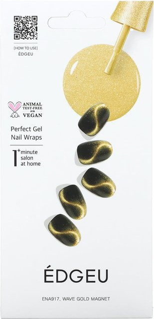 EDGEU Gel-Nagelaufkleber Wave Gold, 19-teiliges Set, Schimmernd - Bild 1