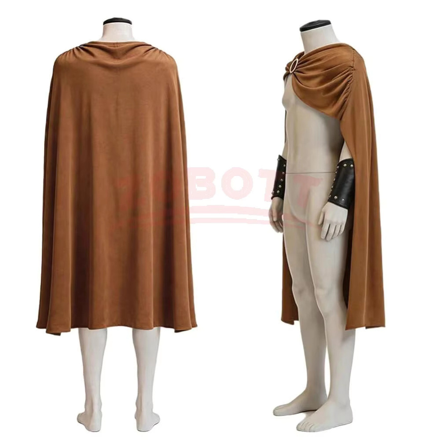 ZOBOTT Römischer Ritter Spartaner Cosplay Umhang, Kostüm Outfit, Schwarz Rot Braun, Textil - Bild 2