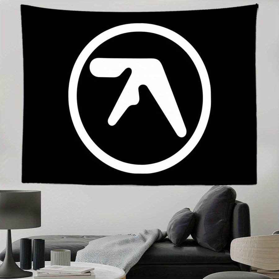 Aphex Twin Minimalistischer Wandteppich aus Polyester in Schwarz-Weiß, B: 40 cm, H: 60 cm - Bild 5