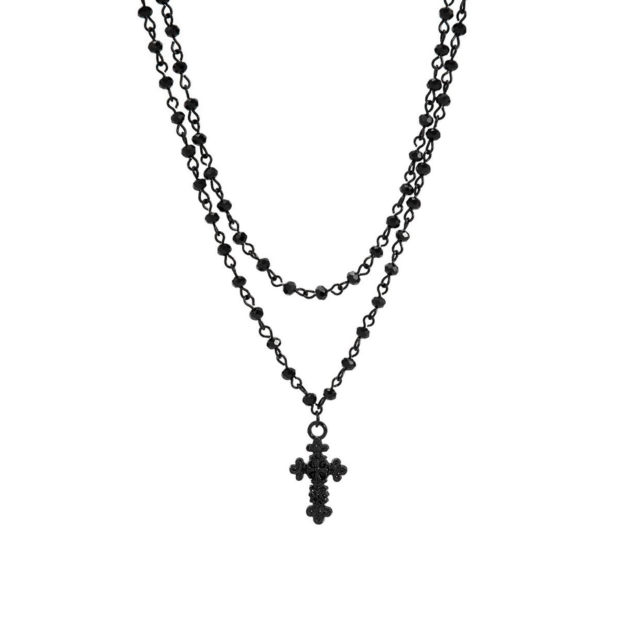 Anhänger-Choker-Halskette, Schwarz, Zirkonia, Damen, Vintage - Bild 3