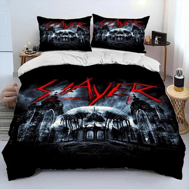 Slayer Heavy Metal Band 3D Bettwäsche-Set aus Mikrofaser, Schwarz, 3-teilig, Breite: 70 cm, Länge: 133 cm - Bild 1
