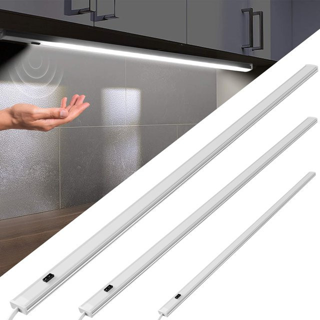 Lcamaw LED-Lichtleiste mit Bewegungssensor und Handgestensteuerung, USB-Betrieb, Warmweiß, Breite: 50 cm - Bild 1