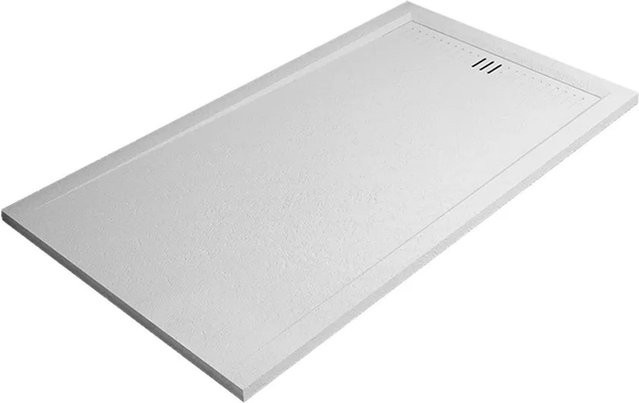 360Home Duschwanne aus Mineralguss, rechteckig, Weiß, Breite: 100 cm, Höhe: 3,5 cm, Tiefe: 80 cm - Bild 1