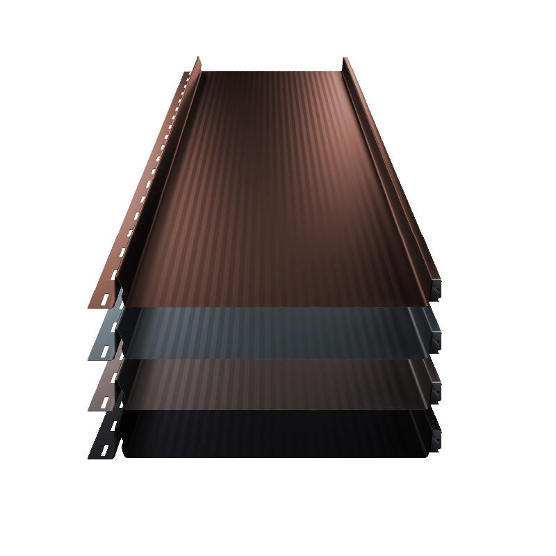 Stehfalz Terrano Dach und Wand von Blachotrapez GmbH aus Stahl in Braun mit Nanowelle und 35 µm Mattpolyester Beschichtung, Breite: 31,6 cm - Bild 1
