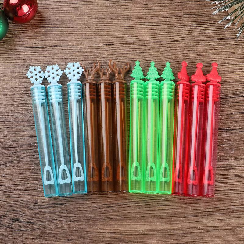 12er Set ZQNYCY Seifenblasenflaschen für Weihnachten und Neujahr mit Schneeflocken und Rentier Motiven in Multicolor für Kinder - Bild 2