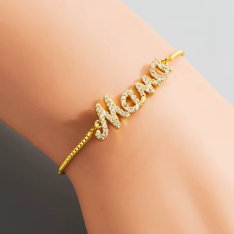 ZAKOL Armband, Buchstabenanhänger, Zirkonia, Gold, Unisex - Bild 2