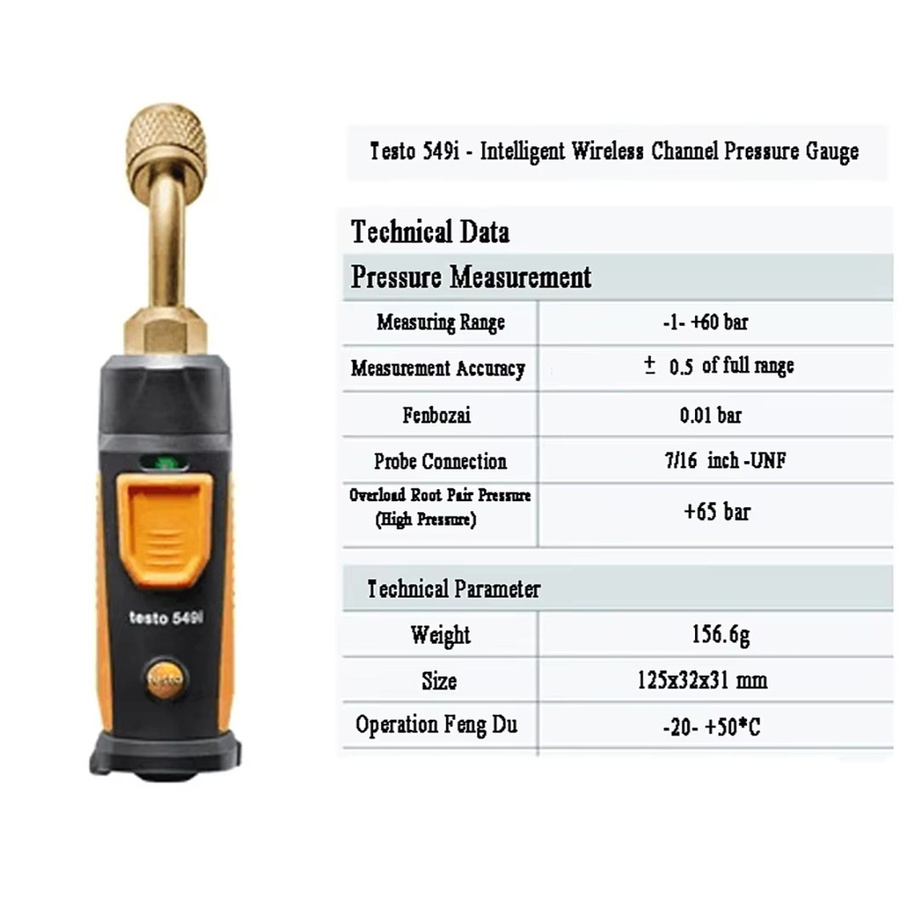 Testo 549i Kabelloses digitales Manifold-Messgerät zur intelligenten Druckmessung für Klimaanlagen und Kühlsysteme mit App-Steuerung - Bild 3