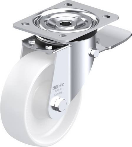 Blickle Lenkrolle L-PPN 150R-ST mit Feststeller in Weiß, Rad-Durchmesser: 150 mm, Tragfähigkeit: 300 kg - Bild 1