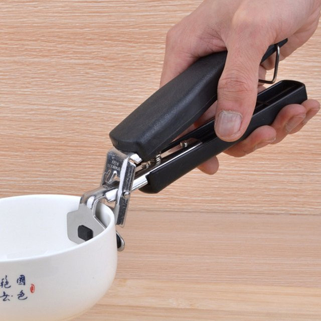 Elenxs Silikon Topf- und Pfannengreifer in Schwarz als hitzebeständiger Schüsselhalter und Clip-Greifer für die Küche - Bild 1