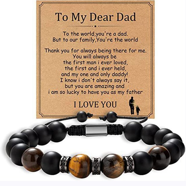 RUIYI Herrenarmband, Schwarz, Naturstein, Herren - Bild 1