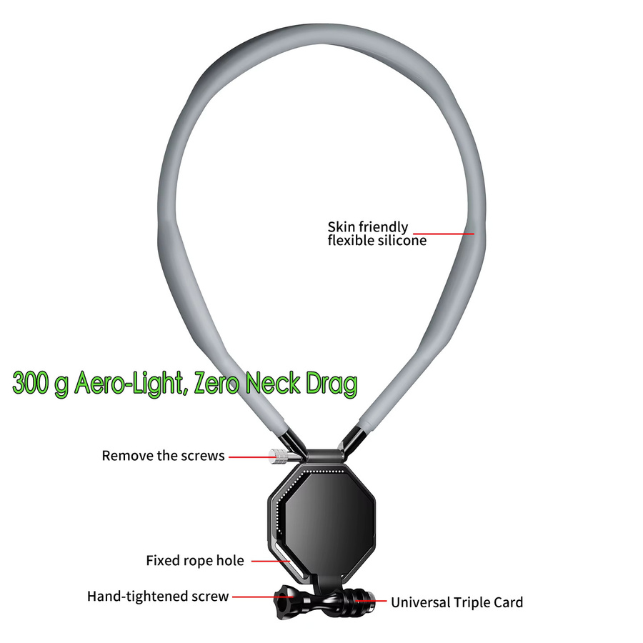 Magnetische Silikon-Umhängebandhalterung mit Schnellverschluss-Adapter für GoPro, DJI und Insta360 Action-Kameras sowie Smartphones - Bild 4