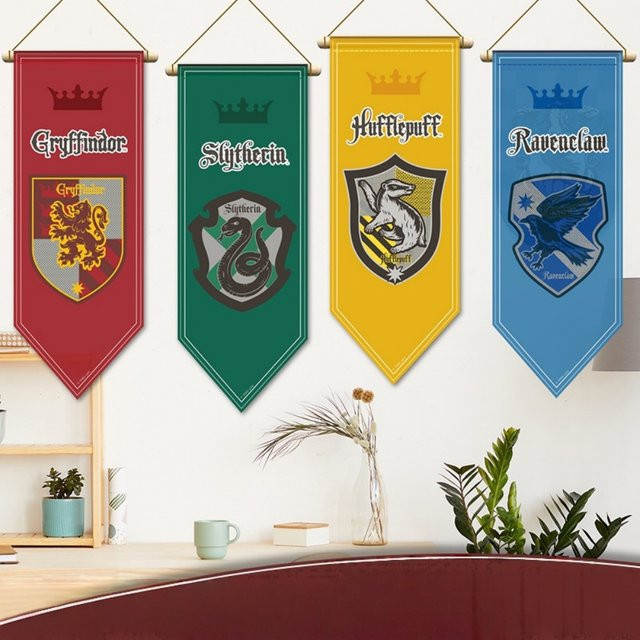OTRAINBOW Harry Potter Wandbehang Banner Flagge Gryffindor Slytherin Ravenclaw B/H: 120 x 45 cm - Bild 1