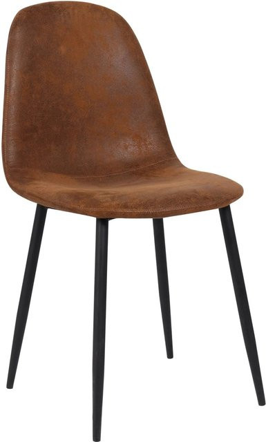 DELUKE Esszimmerstuhl MOVI in Braun aus Kunstleder und Metall, H: 88 cm, B: 44 cm, T: 51 cm - Bild 1