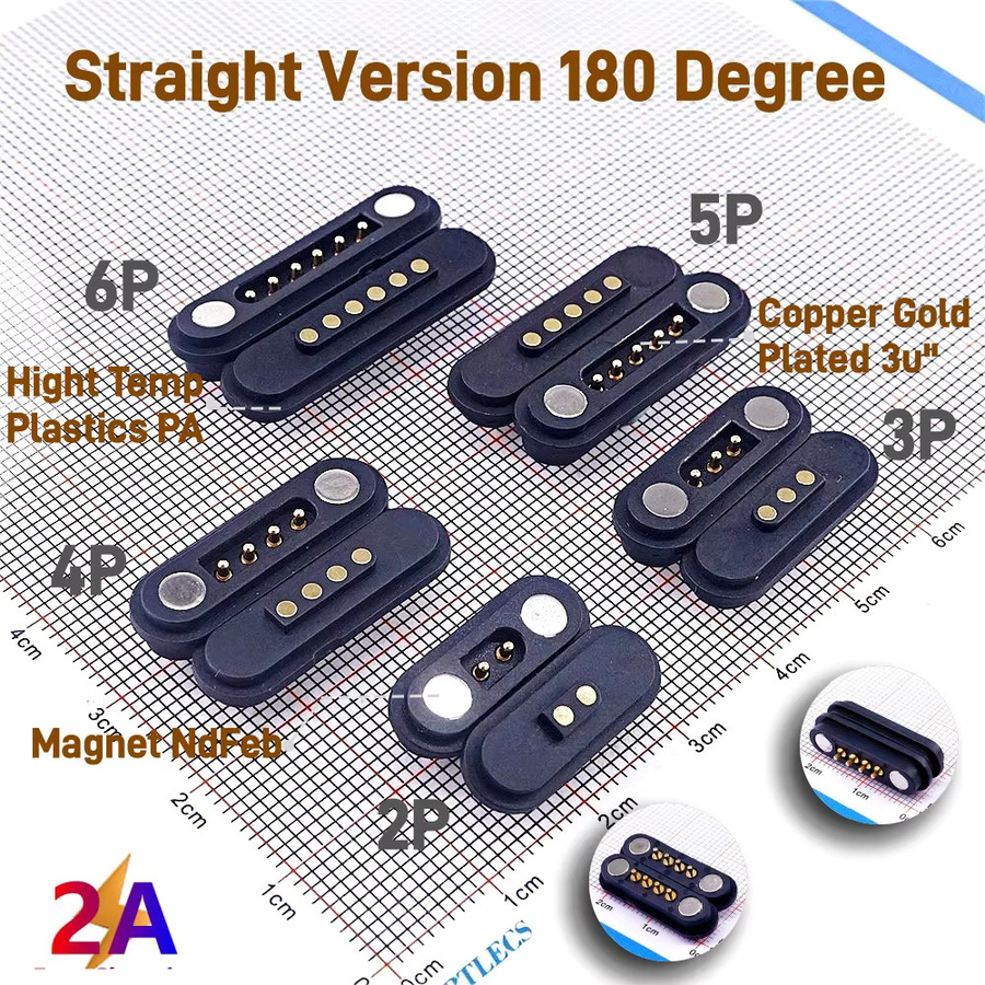 RTLECS Magnet-Pogo-Pin-Stecker Set mit USB Typ C Anschluss, wasserdicht, Schwarz, 2,54 mm Pitch - Bild 3