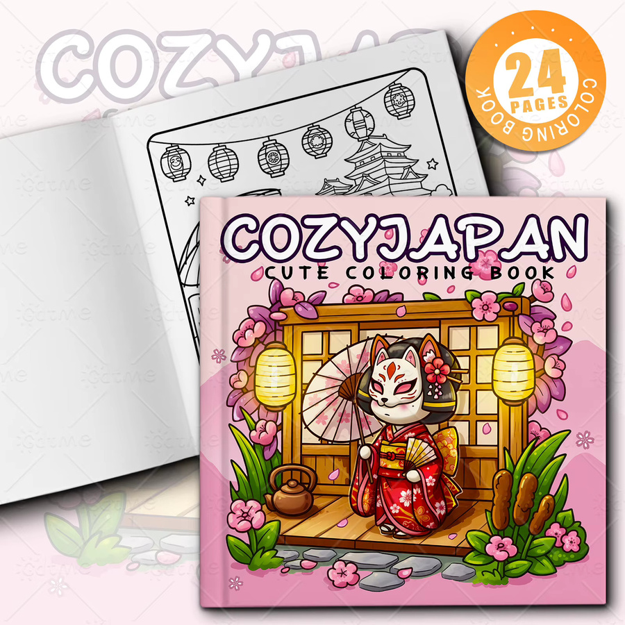 COZY JAPAN Malbuch mit einfachen Mustern, Zeichenbuch, adults - Bild 2