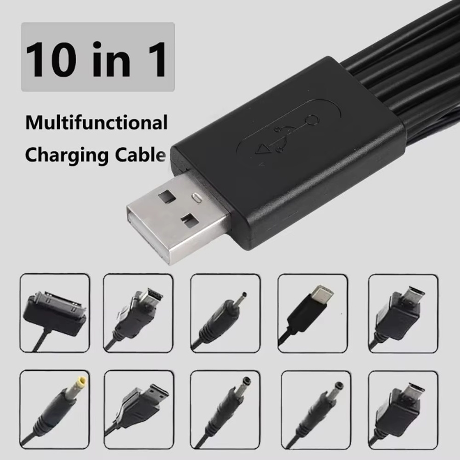 Universelles 10-in-1 USB-zu-Multi-Port Ladekabel in Schwarz für Samsung und Nokia - Bild 3