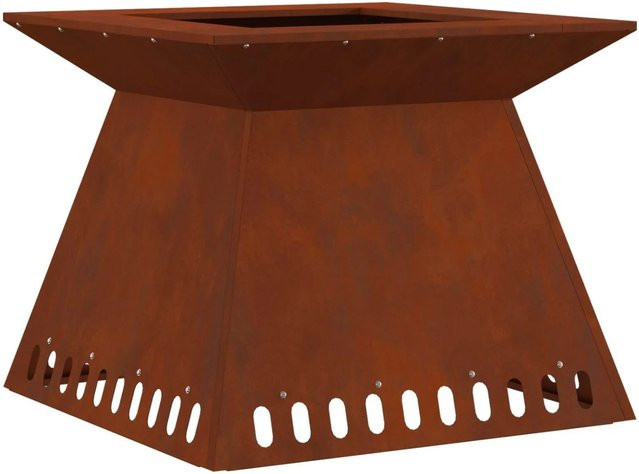 vidaXL Feuerstelle aus wetterfestem Stahl in Braun B/T/H: 60 x 60 x 50 cm - Bild 1