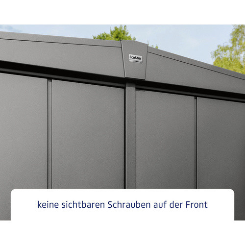 Ecostar Gerätehaus Elegant-S aus Metall in Grau mit Giebeldach B/H/T: 302,8 x 219,4 x 238 cm - Bild 1