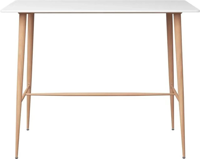 vidaXL Bartisch in Weiß aus MDF und Metall, B/T/H: 120 x 60 x 105 cm - Bild 1