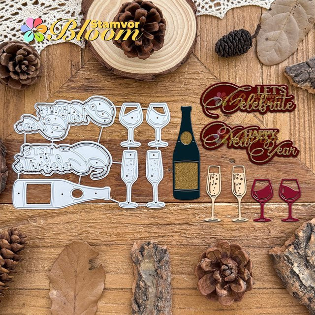 Metall-Stanzform Champagnerkelche für Scrapbooking und dekorative Prägung - Bild 1