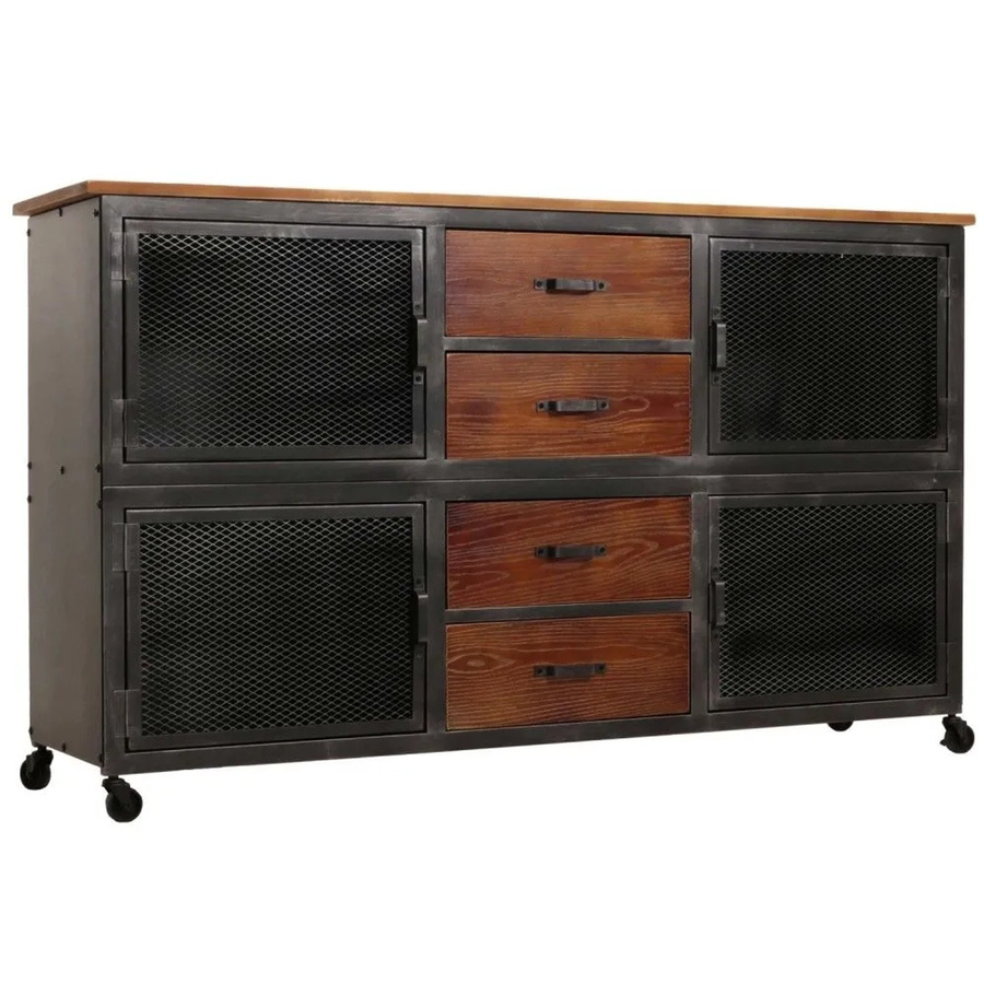 MCW Werkstattwagen N28 mit 4 Schubladen in Schwarz und Natur, B/H/T: 90 x 150 x 40 cm - Bild 2