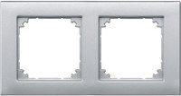 Merten Rahmen Abdeckung System M Aluminium Silber Typ 488260 für bündigen Einbau und Unterputzmontage - Bild 1