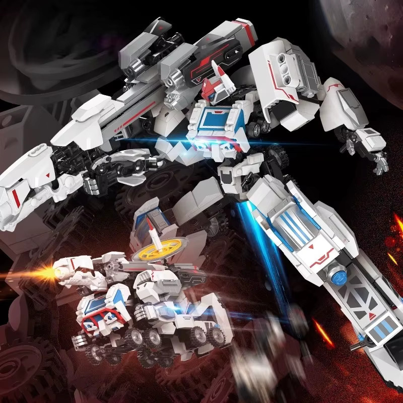 JAKI Mecha Kinderbausteine Set Weltraum Spielzeug zur Montage in Weiß - Bild 2