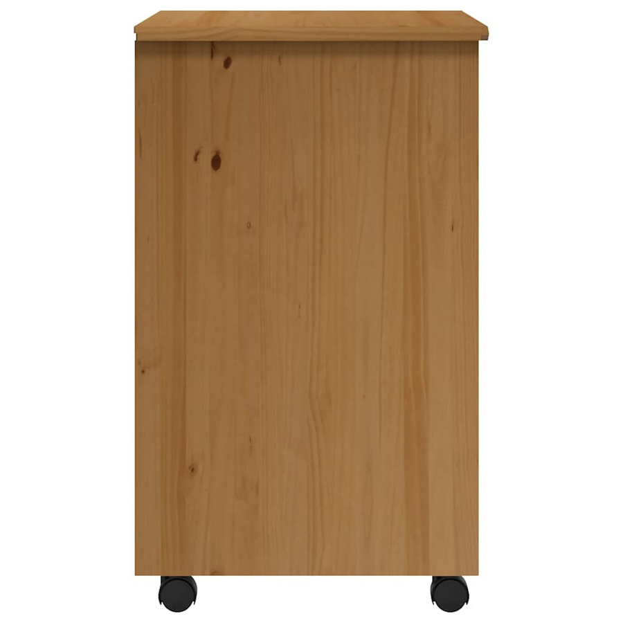 vidaXL Rollschrank MOSS aus Massivholz Kiefer mit Schubladen, Honigbraun, B/T/H: 65,5 x 39,0 x 6,0 cm - Bild 3