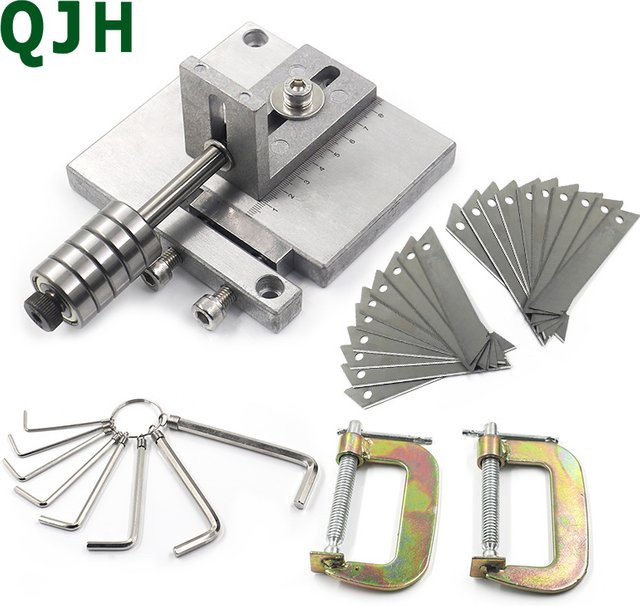 Qjh DIY Lederhandwerk Gürtelschneider Set aus Edelstahl in Silber für handgefertigte Lederwaren - Bild 1