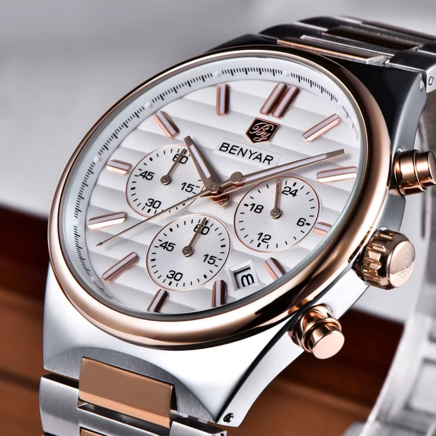 EBNYAR Chronograph, Quarz, Edelstahl, 42 mm, Herren - Bild 2