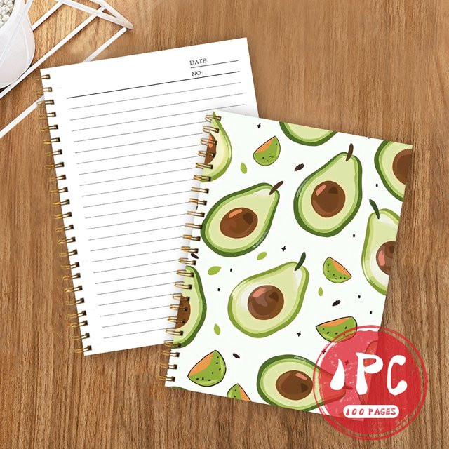 Cartoon-Avocado-Notizbuch mit Blanko-Linienblättern, Softcover, Multicolour, Unisex - Bild 1