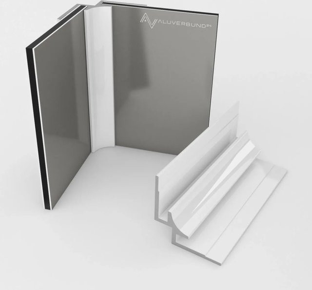 Aluverbund24 Inneneckprofil aus Aluminium für Alu-Verbundplatten, Weiß RAL9016, Länge: 300 cm - Bild 1