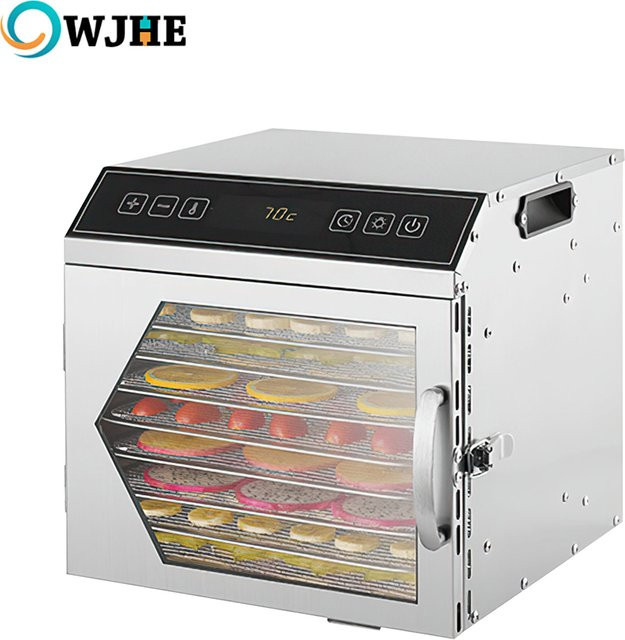 OWJHE Dörrgerät aus Edelstahl mit 12 Ebenen und 800W Leistung, Silber, Dehydrator für Obst und Gemüse mit 24-Stunden-Timer und Licht - Bild 1