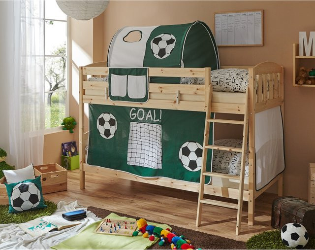 TiCAA Etagenbett Erni Country aus massiver Kiefer in Braun, H: 206,0 cm, B: 145,0 cm, T: 80,0 cm - Bild 1