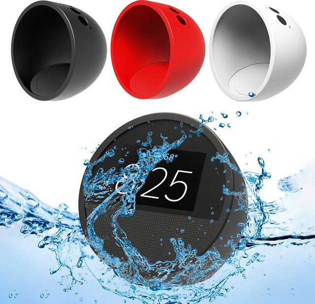 ALLOYSEED Silikon-Schutzhülle für Echo Spot 2024, kratzfest und staubdicht, Schwarz - Bild 1
