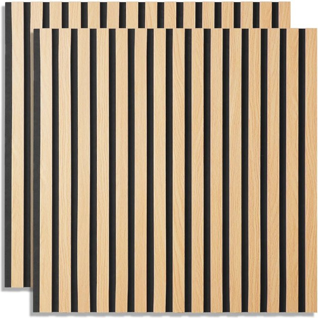 Homestyle4u Akustikpaneele aus MDF Holz in Braun, 2er Set, B/H: 60 x 60 cm - Bild 1