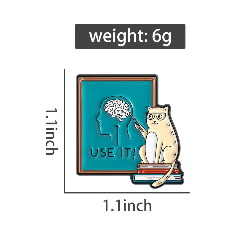 QIHE JEWELRY Brosche Katze, Emaille, Tier - Bild 2