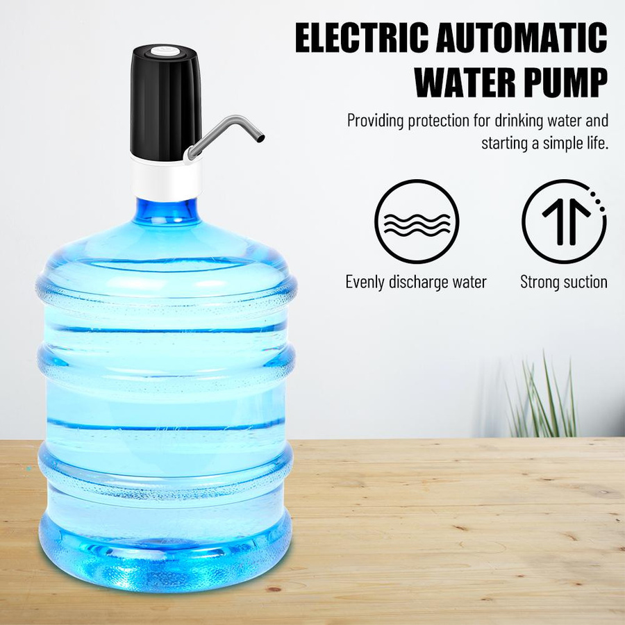 TOMTOP JMS Automatische elektrische Wasserpumpe als intelligenter Gallonen-Wasserspender, wiederaufladbar und geräuschlos, Schwarz - Bild 3